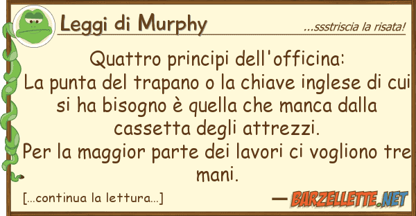 Leggi di Murphy quattro principi dell'officina: la punta