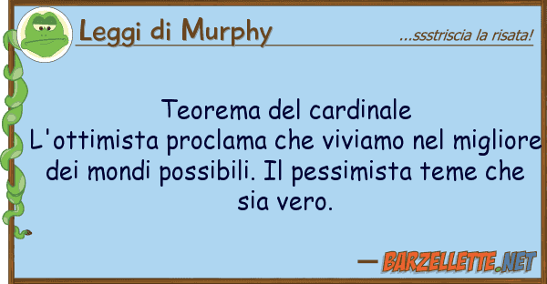 Leggi di Murphy teorema cardinale l'ottimista procla