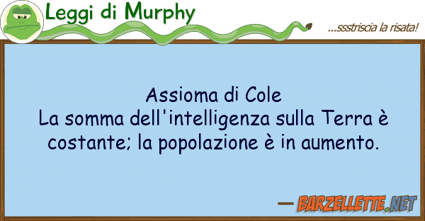 Leggi di Murphy assioma cole la somma dell'intelligen
