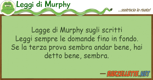 Leggi di Murphy lagge murphy scritti leggi semp