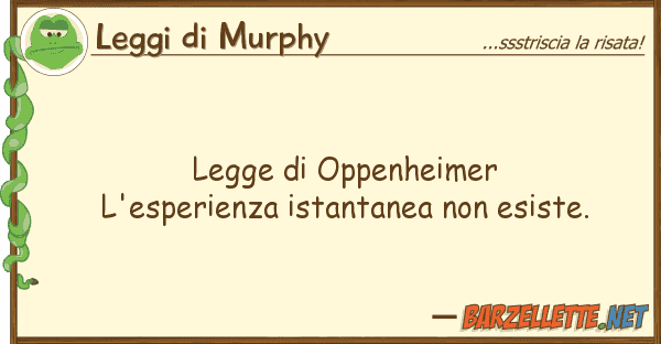 Leggi di Murphy legge oppenheimer l'esperienza istant