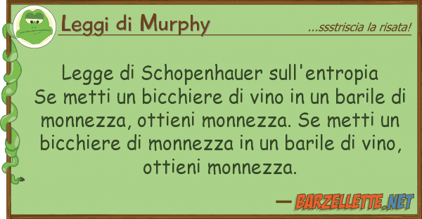 Leggi di Murphy legge schopenhauer sull'entropia se m
