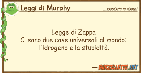 Leggi di Murphy legge zappa ci sono due cose universa