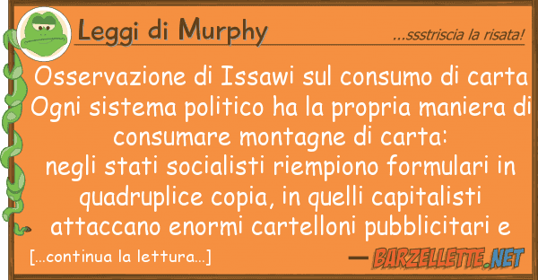 Leggi di Murphy osservazione issawi consumo ca
