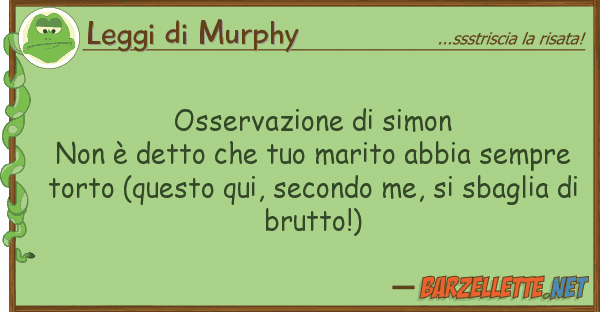 Leggi di Murphy osservazione simon non è detto t