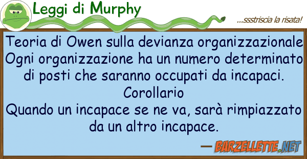 Leggi di Murphy teoria owen devianza organizzaz