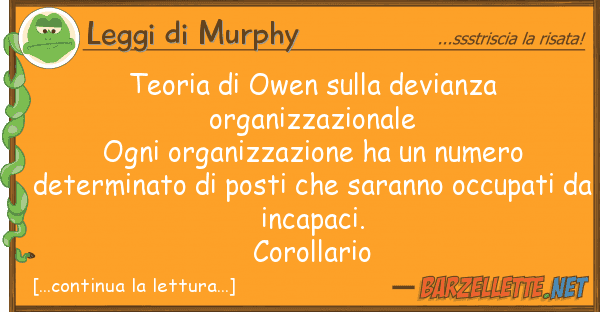 Leggi di Murphy teoria owen devianza organizzaz