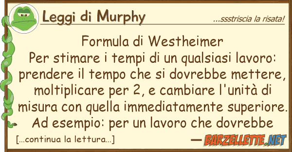 Leggi di Murphy formula westheimer per stimare temp