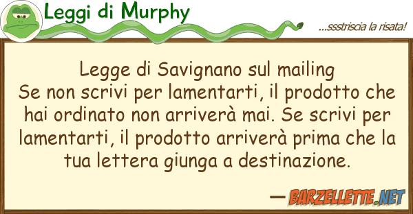 Leggi di Murphy legge savignano mailing se sc