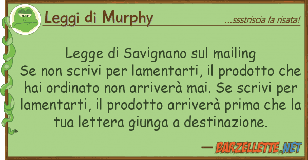 Leggi di Murphy legge savignano mailing se sc