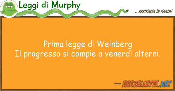 Leggi di Murphy prima legge weinberg il progresso