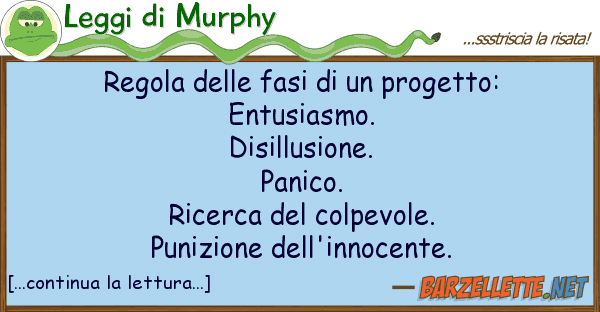 Leggi di Murphy regola fasi progetto: entusi