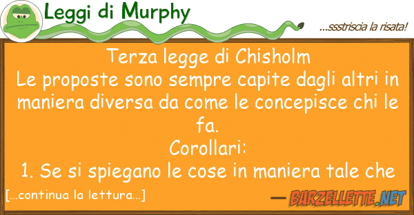 Leggi di Murphy terza legge chisholm le proposte sono