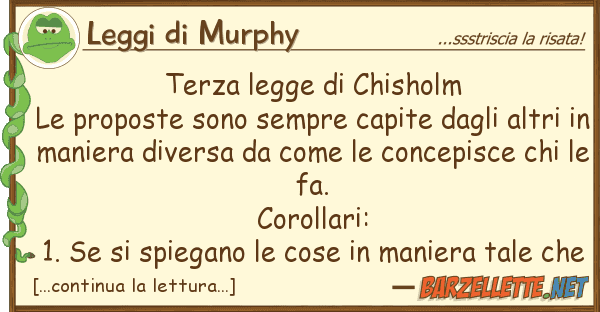 Leggi di Murphy terza legge chisholm le proposte sono
