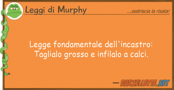 Leggi di Murphy legge fondamentale dell'incastro: taglia