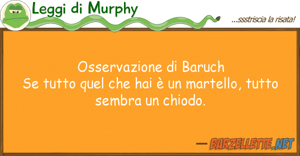Leggi di Murphy osservazione baruch se quel