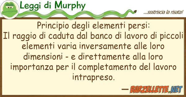 Leggi di Murphy principio elementi persi: il raggi