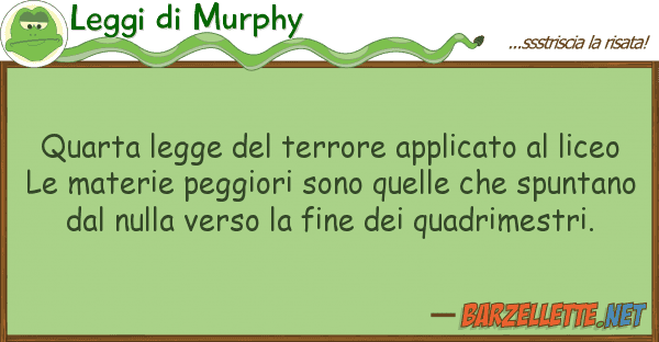 Leggi di Murphy quarta legge terrore applicato