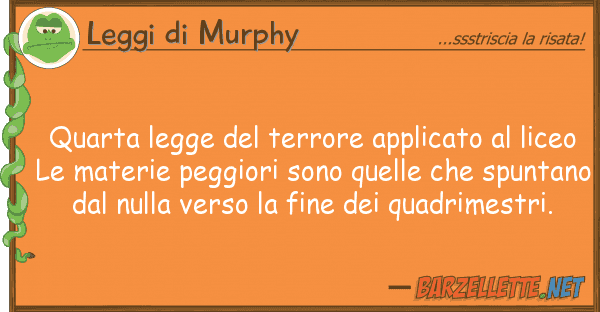Leggi di Murphy quarta legge terrore applicato