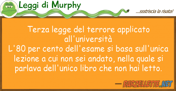 Leggi di Murphy terza legge terrore applicato all'un