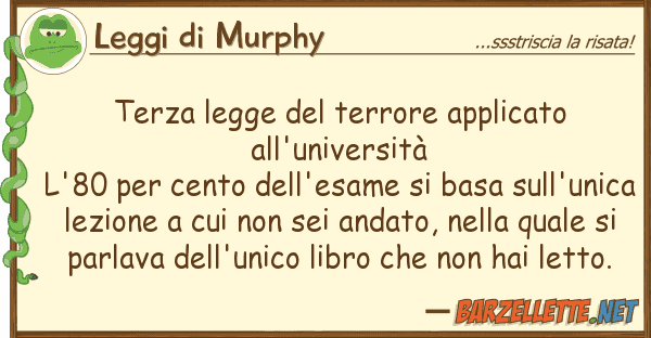 Leggi di Murphy terza legge terrore applicato all'un