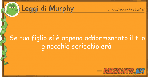 Leggi di Murphy figlio è appena addormentato