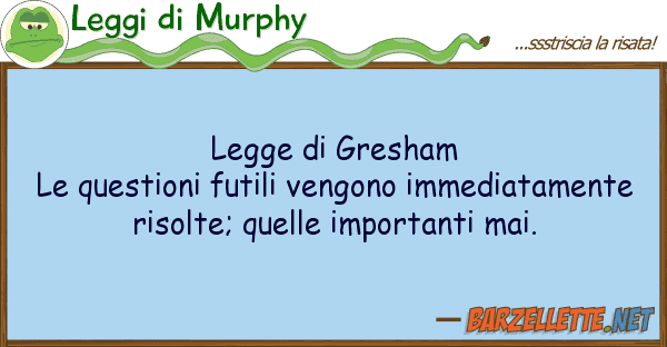 Leggi di Murphy legge gresham le questioni futili ven