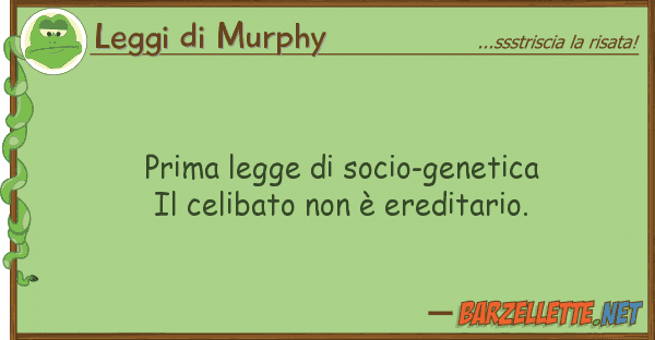 Leggi di Murphy prima legge socio-genetica il celibat
