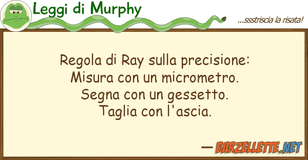 Leggi di Murphy regola ray precisione: misura