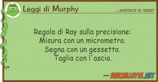 Leggi di Murphy regola ray precisione: misura