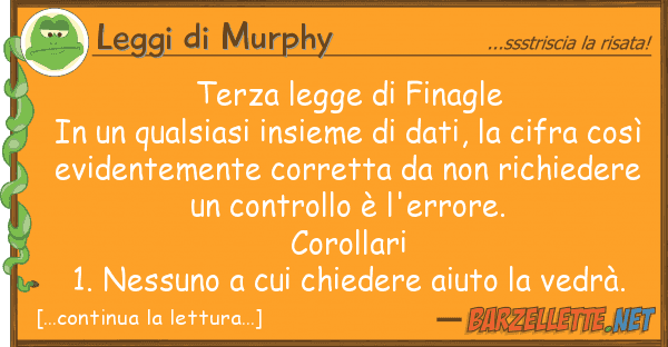 Leggi di Murphy terza legge finagle in qualsiasi