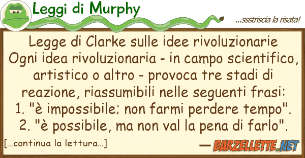 Leggi di Murphy legge clarke idee rivoluzionari