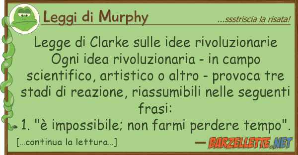 Leggi di Murphy legge clarke idee rivoluzionari