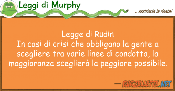 Leggi di Murphy legge rudin in casi crisi obbl
