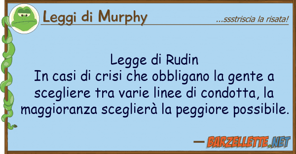 Leggi di Murphy legge rudin in casi crisi obbl