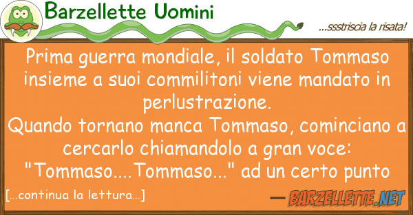 Barzellette Uomini prima guerra mondiale, soldato tommas