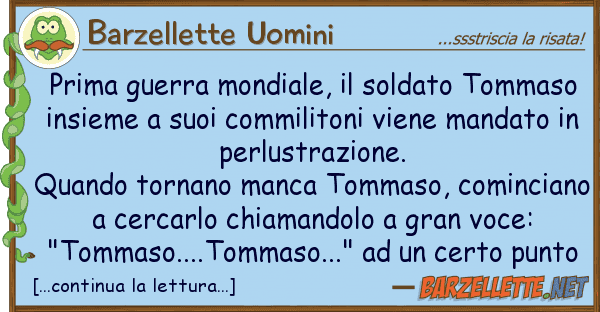 Barzellette Uomini prima guerra mondiale, soldato tommas