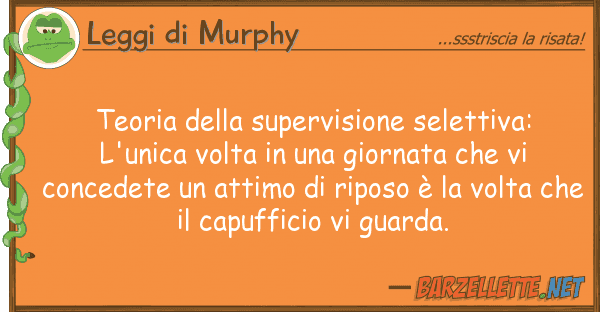 Leggi di Murphy teoria supervisione selettiva: l'u