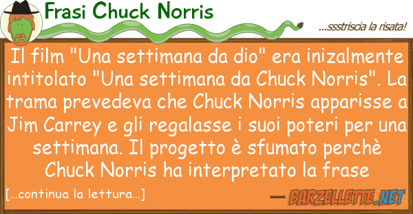 Frasi Chuck Norris film "una settimana dio" era iniza