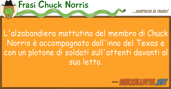 Frasi Chuck Norris l'alzabandiera mattutino membro