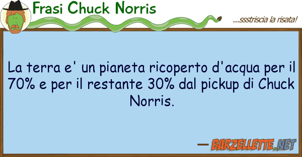 Frasi Chuck Norris terra e' pianeta ricoperto d'acqua