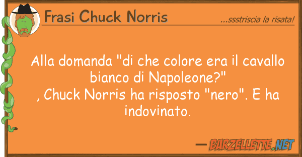 Frasi Chuck Norris domanda "di colore era caval