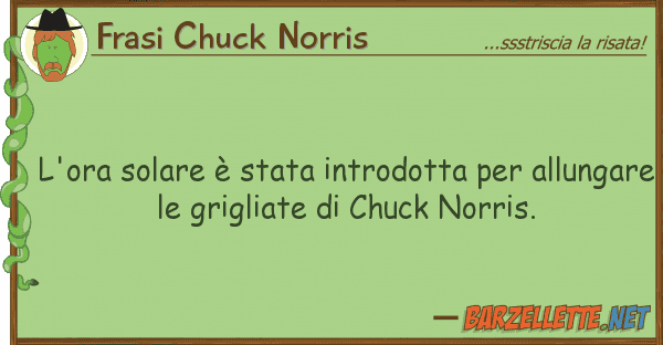 Frasi Chuck Norris l'ora solare è stata introdotta