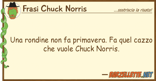Frasi Chuck Norris rondine fa primavera. fa quel ca