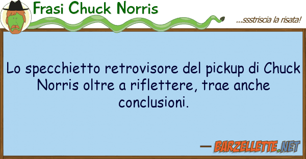 Frasi Chuck Norris specchietto retrovisore pickup