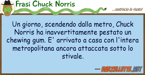 Frasi Chuck Norris giorno, scendendo metro, chuck