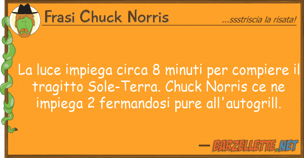 Frasi Chuck Norris luce impiega circa 8 minuti compi