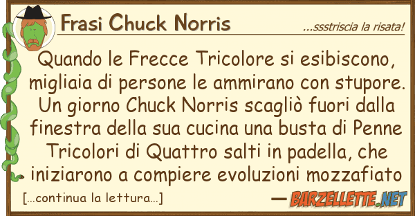 Frasi Chuck Norris quando frecce tricolore esibiscono