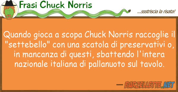 Frasi Chuck Norris quando gioca scopa chuck norris raccog