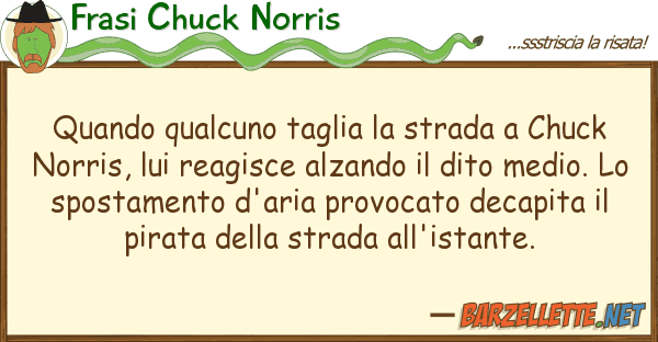 Frasi Chuck Norris quando qualcuno taglia strada chuck